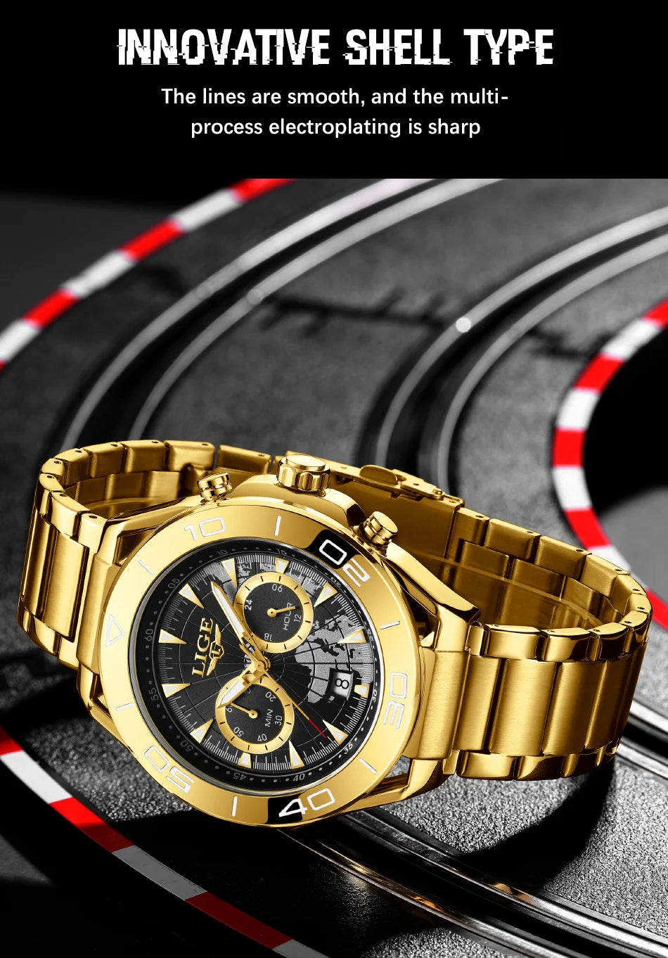 LIGE Luxe herenhorloges Casual zakelijk horloge Herenmode Waterdicht Militair herenhorloge met kwarts Montre Homme