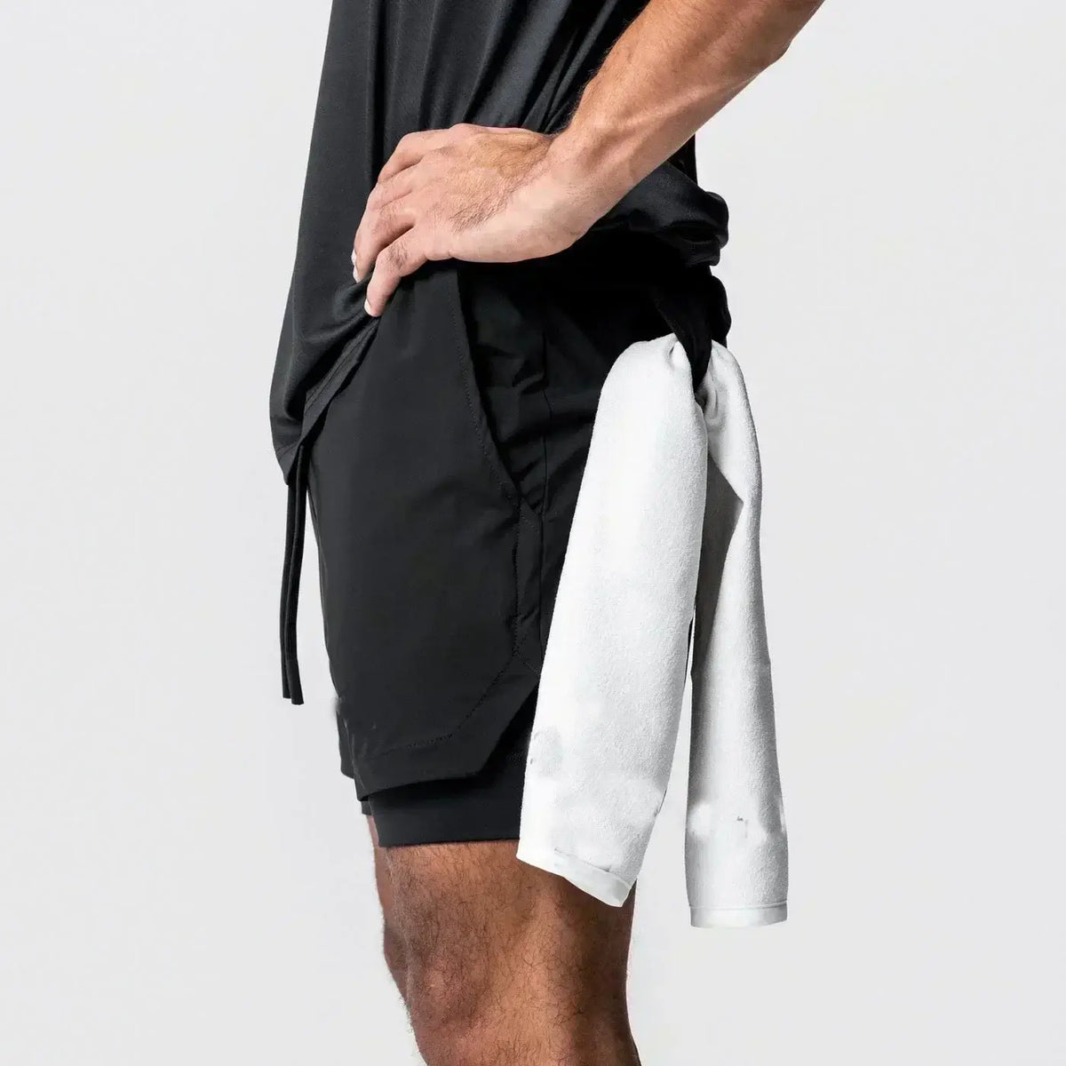 Produit gaming premium Fraquane, Dragon Ball Men's Double-layer Shorts Son Goku Summer Japanese Anime Fake Two-piece Sports Fitness Quick-drying Shorts, équipement gamer