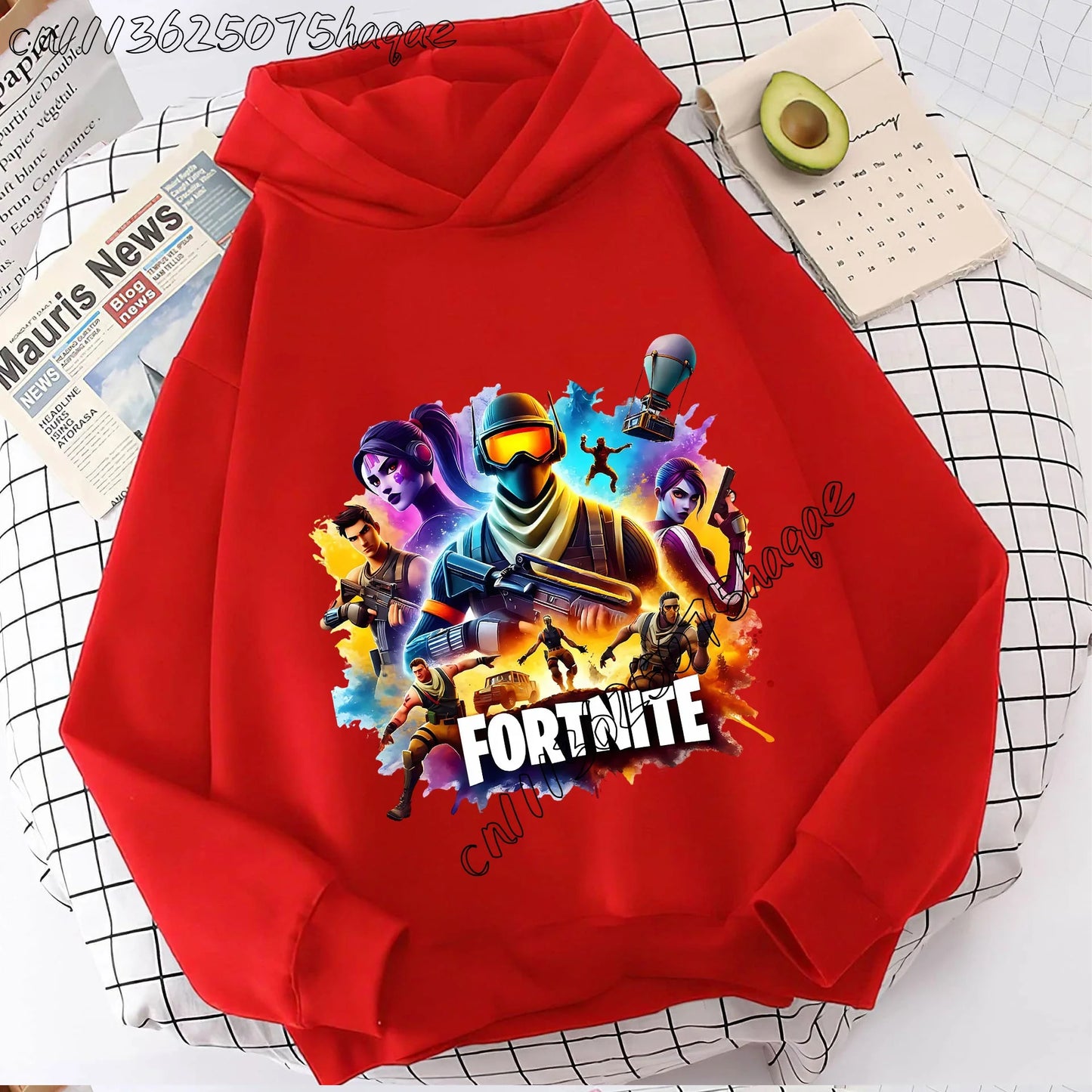 Casacos com capuz Fortnites para criança, sweatshirts anime Fortress Night, hoodies de jogo para primavera e outono, roupa desportiva infantil, presente