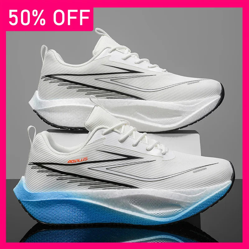 Unisex Sports Shoes Trendy Mesh Breathable Professional Running Shoes Outdoor Fitness Comfortable Lace-Up Sports Shoes for Men