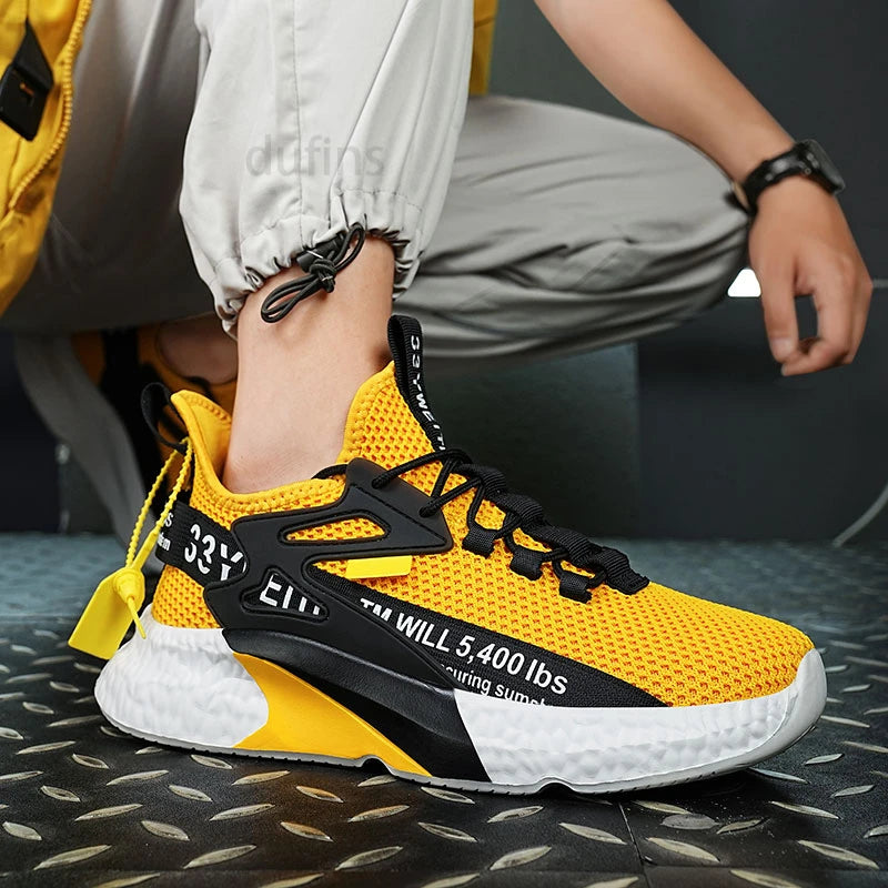 Men's New Sneakers Light Casual Fashion Running Elastic Leisure Outdoor Mesh Summer Sports Tennis Walking Shoes 2025 Size