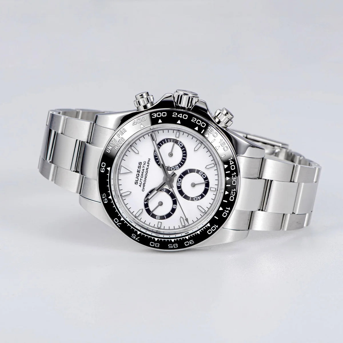 Sugess Diving Men's Watch Panda Automatic Mechanical Chronograph Peacock SL4801 Movement Wristwatch Waterproof Ceramic Bezel New