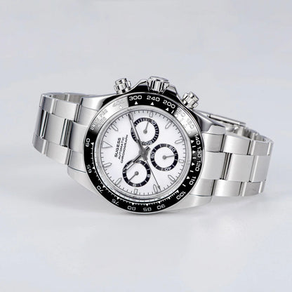 Sugess Diving Men's Watch Panda Automatic Mechanical Chronograph Peacock SL4801 Movement Wristwatch Waterproof Ceramic Bezel New