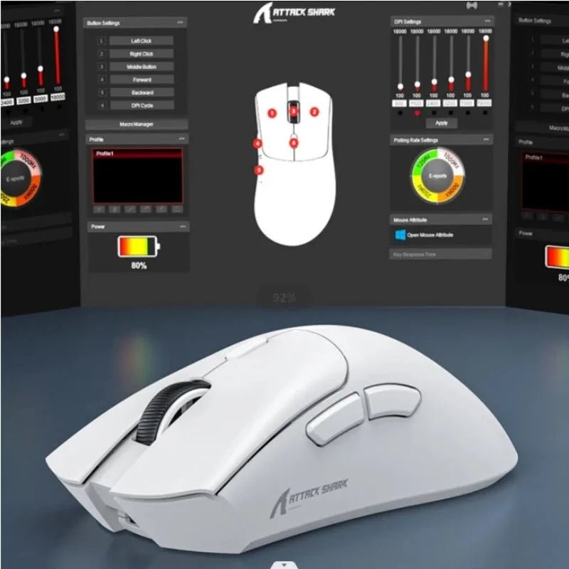 Ratón Bluetooth ATTACK SHARK R1 - Ratón viral reseñado por influencers, auténtico directo de la marca, sensor PAW3311 con 1K Hz para gaming