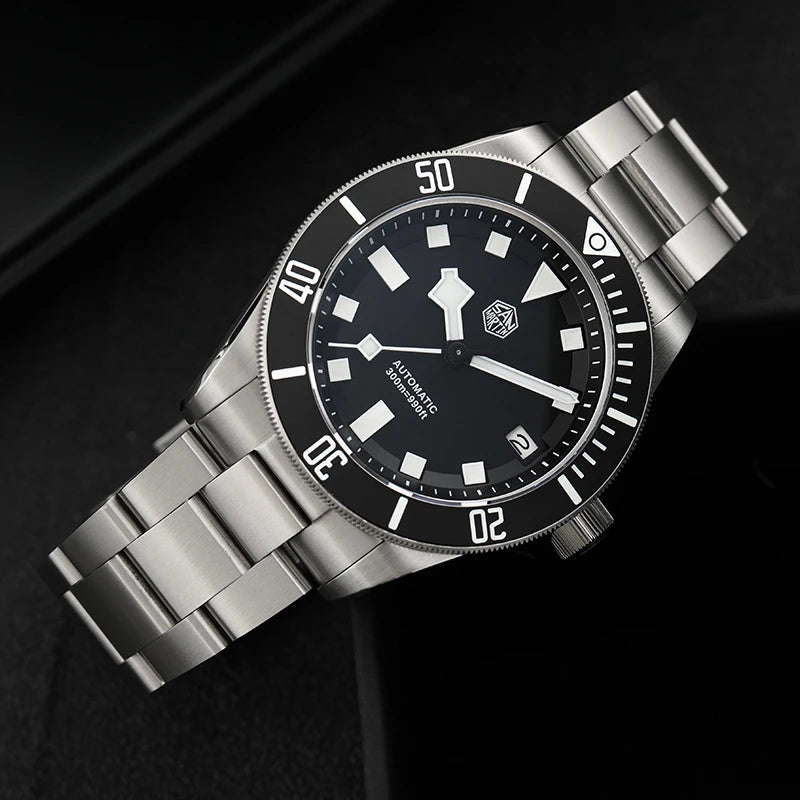 San Martin Grade 5 Titanium Watch SN0121TD PT5000/ST2130 Automatic Movement Watch 300M Waterproof Adjustable Clasp Wristwatch