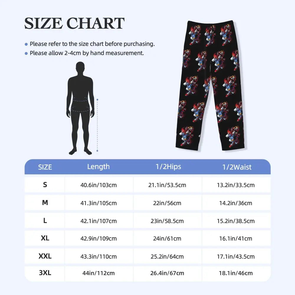 Pantalones de pijama personalizados para hombre con estampado «Soniced», con motivo de erizo, ropa de dormir, pantalones de estar por casa con bolsillos