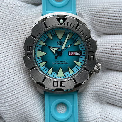 STEELDIVE SD1984 Monster Steel Strap Mechanical Watch NH36 Movt Sapphire Crystal 200M Waterproof Swiss Super Luminous Wristwatch