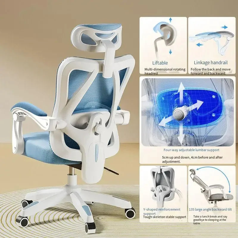 UVR Gaming Computer Chair Mesh Breathable Staff Chair Ergonomic Design Armrest Chair Sitting Comfort Home Office Chair Furniture