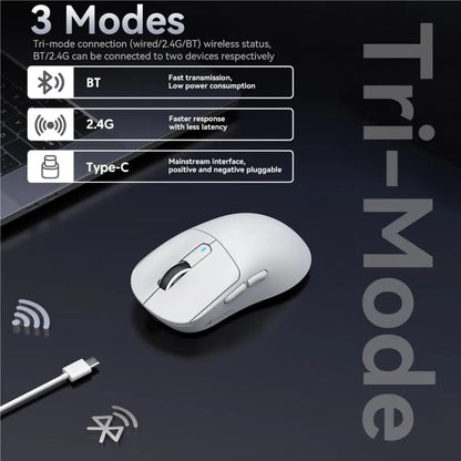 X3 Gaming Mouse Wireless ATTACK SHARK, punainen, 4K-palautusnopeus, Bluetooth Tri-Mode -yhteys, PAW3395, makroilla varustettu Bluetooth-pelihiiri