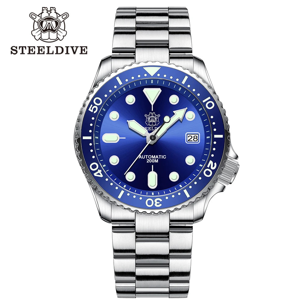 Steeldive SD1973 Men's Dive Watch Automatic Mechanical Men's Watch NH35 Bracelet 41mm Diver Watch