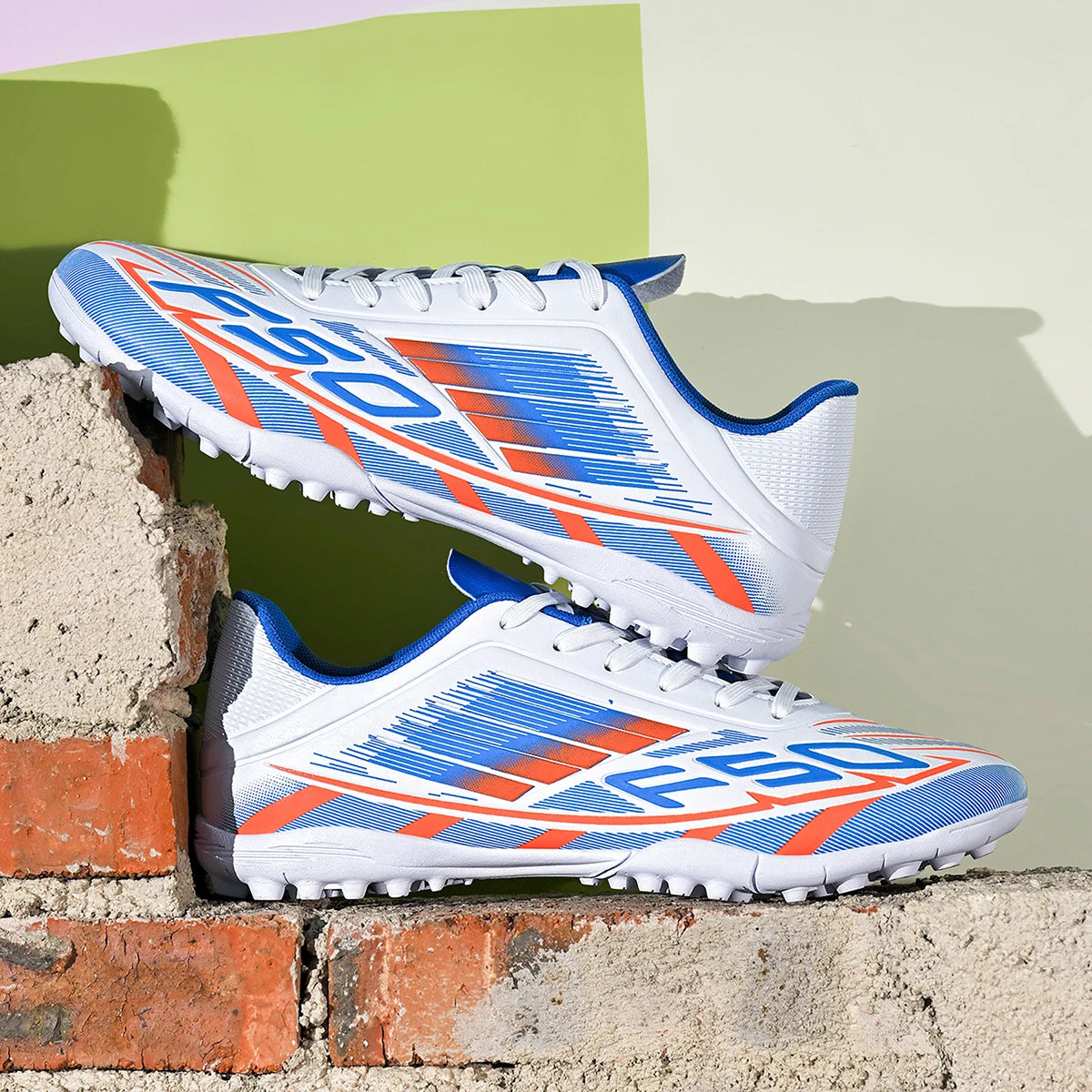 TF Soccer Cleats Children Kids Boys Girls PU Fabric Upper Rubber Sole Non-Slip Wear-Resistant Training Shoes