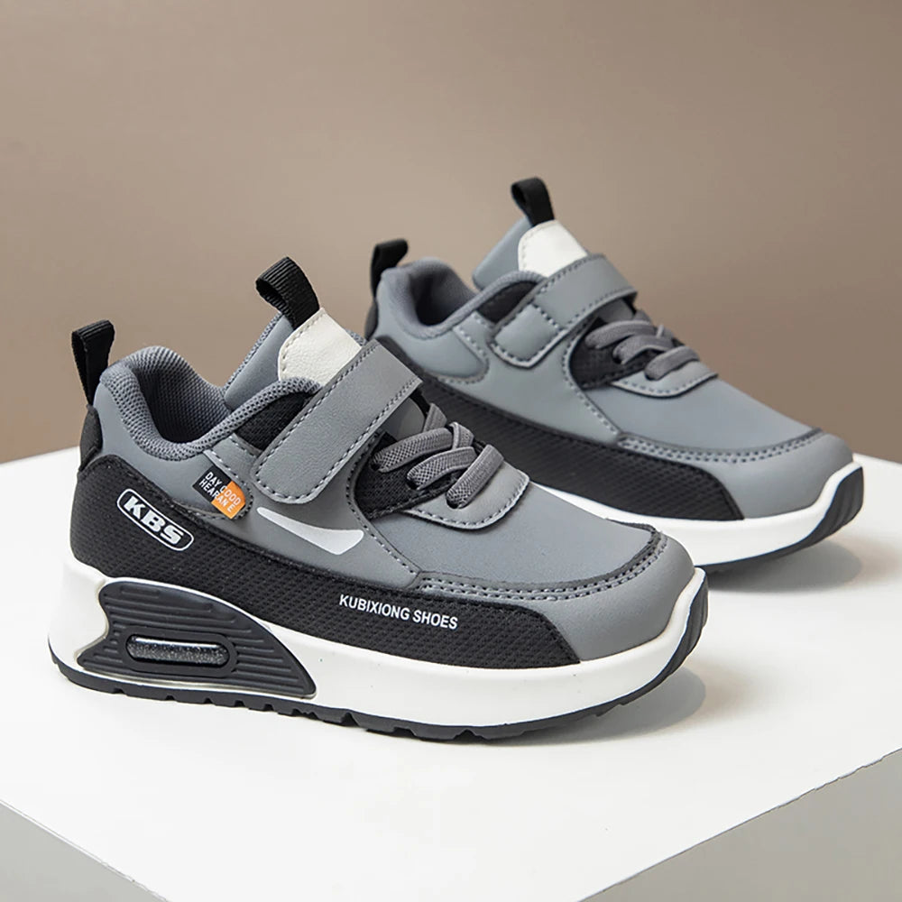 PU Leather Sport Shoes For Children 2025 Trend Fashion Kid's Sneakers Soft-Soled Outdoor Boy's Girl's Running Shoes