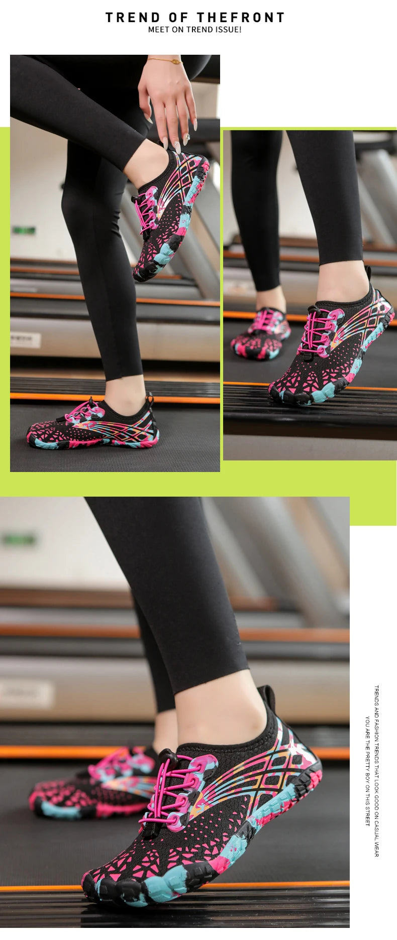 Quick Drying Aqua Shoes Women’s Water Shoes Swimming Barefoot Five Fingers Aqua Shoes Colorful Beach Seaside Light Sneakers