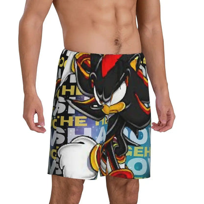 Pantalones cortos de pijama personalizados de Sonic the Hedgehog para hombre, para dormir y estar por casa