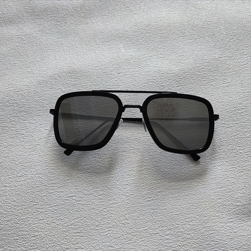 Ochelari de soare pătrați pentru bărbați, ochelari de soare metalici în stil steampunk pentru femei, ochelari de soare la modă pentru activități în aer liber, accesoriu unisex