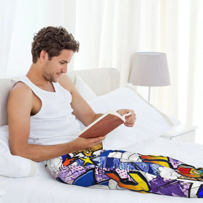 Pantalones de pijama personalizados para hombre con estampado «Soniced», con motivo de erizo, ropa de dormir, pantalones de estar por casa con bolsillos