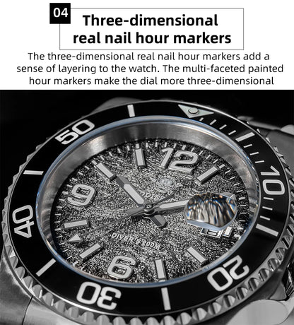 ADDIESDIVE 48mm Diver Watch Fashion Gradient Color Rotatable Bezel Quartz Watches Luminous 200m Waterproof Stainless Men's Watch