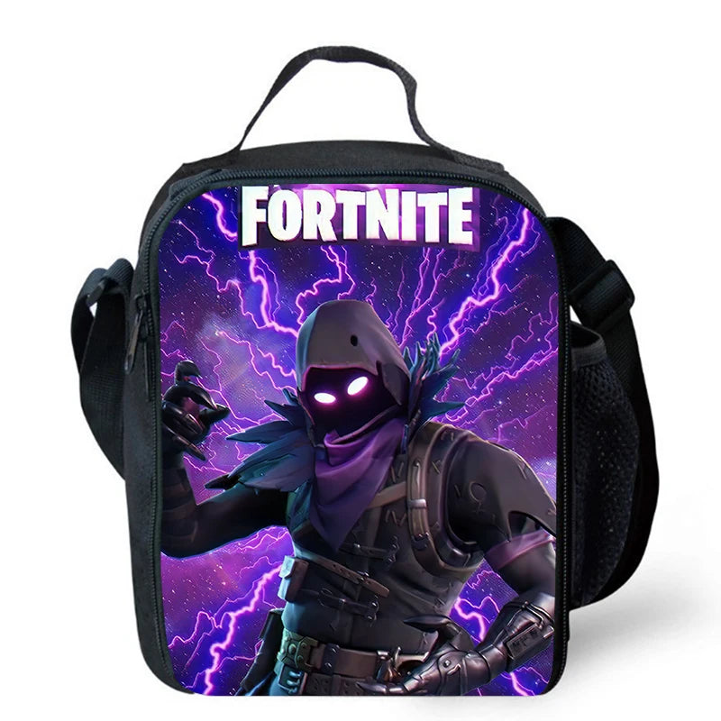 Cute Cartoon Lunch Bag Insulated Thermal Food Container Leakproof Reusable Fortnite Lunch Cooler Bag for Kids Student