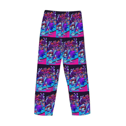 Pantalones de pijama personalizados para hombre con estampado «Soniced», con motivo de erizo, ropa de dormir, pantalones de estar por casa con bolsillos