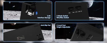 ATTACK SHARK X820 Ultra Gasket Mechanical Keyboard with TFT Screen & Knob, 75% ANSI Layout, Tri-mode, 5 Sound Absorbing Foams