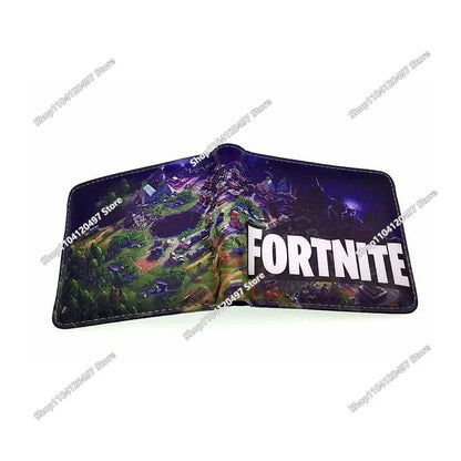 Fortnite Wallet Short Bifold Coin Bag Leather Photo Card Holder Student Wallets Boys Girls Cartoon Print Purses