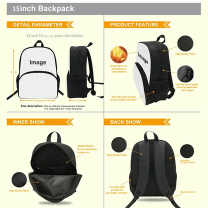 Lightweight FORTNITE 3Pcs Backpack With Front Pocket Lunch Bag Pencil Bag Free 3D Printed Keychain For Boys Girls Kids Aged 5-10