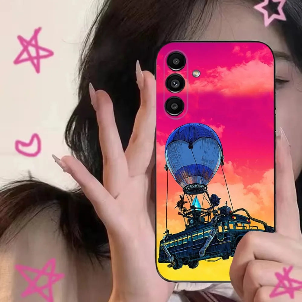 R-Royale F-Fortnite Phone Case For Samsung S24, S21, S22, S23, S30, Ultra, S20, Plus, FE, Lite, Note, 10, 9, 5G Black Soft Cover