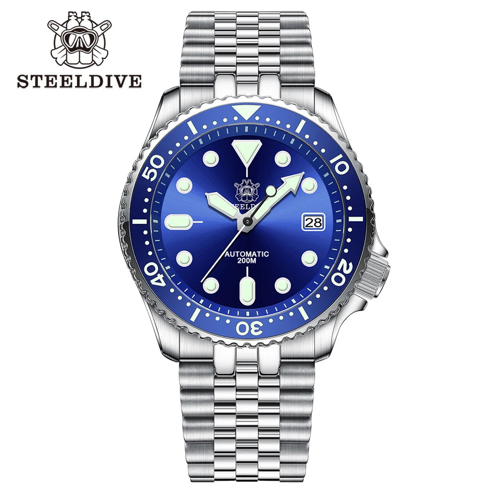 STEELDIVE SD1973 Men's Dive Watch NH35 Automatic Mechanical Men's Watch Luminous Ceramic Bezel Diver Watch Men Watches Sapphire