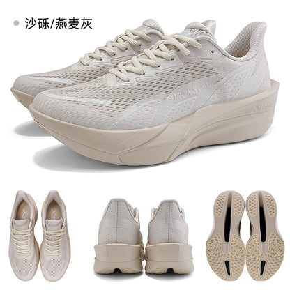 IRUNSVAN Carbon Fiber Sneakers Beginner/Advanced Running Shoes Breathable and Comfortable Thick Bottom Training Shoes Unisex 130