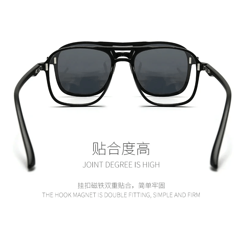Ochelari de soare polarizați cu atracție magnetică oglindă, ochelari de ciclism 2 în 1 cu clemă, ochelari strălucitori pentru bărbați, ochelari cu ramă dublă pentru femei