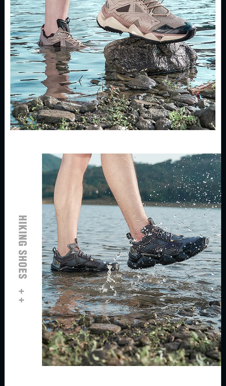 Rax Men's Waterproof Hiking Shoes Breathable Hiking Boots Outdoor Trekking Sports Sneakers Tactical Shoes