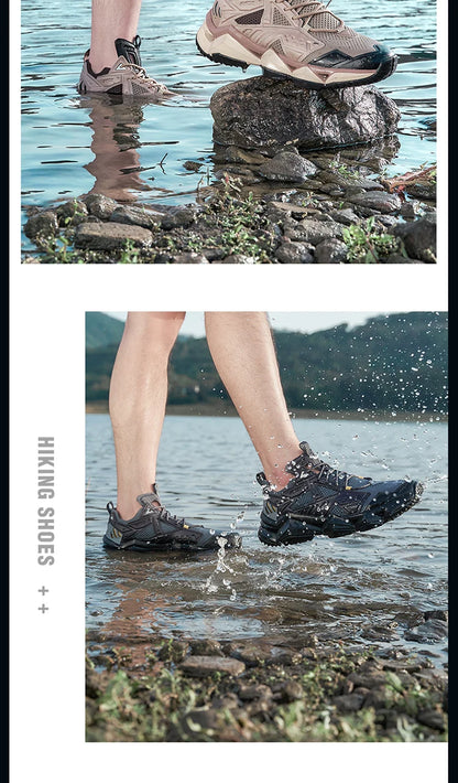 Rax Men's Waterproof Hiking Shoes Breathable Hiking Boots Outdoor Trekking Sports Sneakers Tactical Shoes