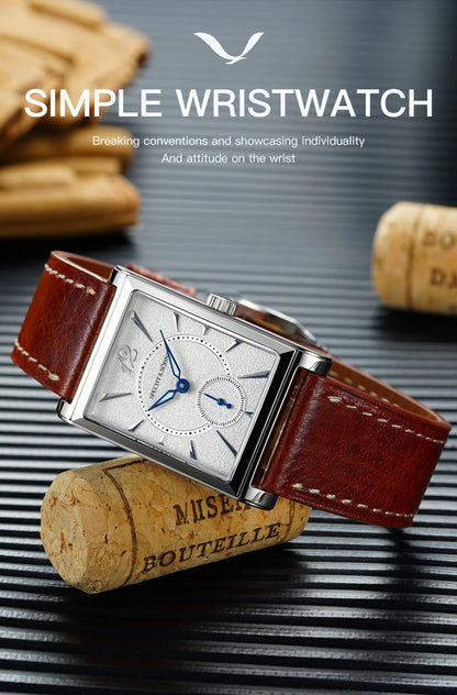 2025 New Fashion Specht & Söhne Square Watch Men's Watches Ultrathin Japan Movement Casual Men's Watch Black Color Men's Watch 26MM