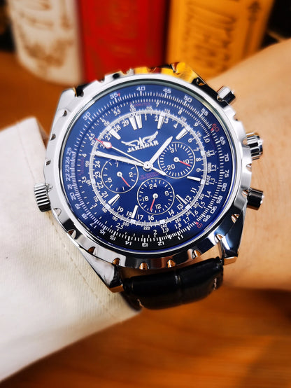 JARAGAR 212 Relógio mecânico automático para homem, estilo empresarial de luxo, com calendário semanal, relógio para homem, presente premium, Reloj Hombre