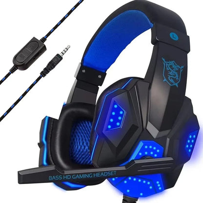 3.5mm Wired Headset Gaming Headset 120° Adjustable Gamer Headset With Noise Cancelling Microphone For PS4/PS5/Xbox/Smartphone/PC
