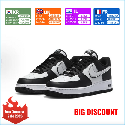 Sneakers casual basse Nike Air Force 1 “Panda” in pelle, unisex, bianco/nero DV0788-001