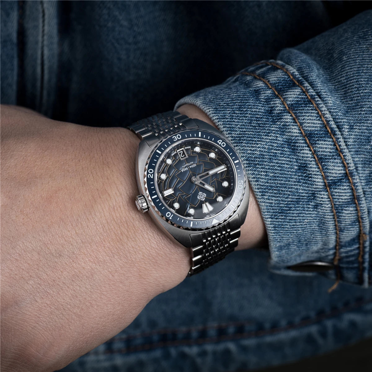 IXDAO IPOSE 2026 New Men's Automatic Mechanical Watch Poseidon Pattern Diving Watch 20Bar Stainless Steel BWG-9 Reloj Hombre