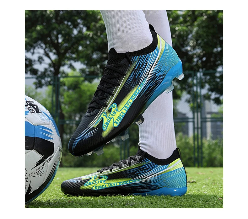 Chaussures de football pour adolescents, adultes, hommes et femmes, crampons universels TF FG tout terrain, chaussures de football avec clous de sol