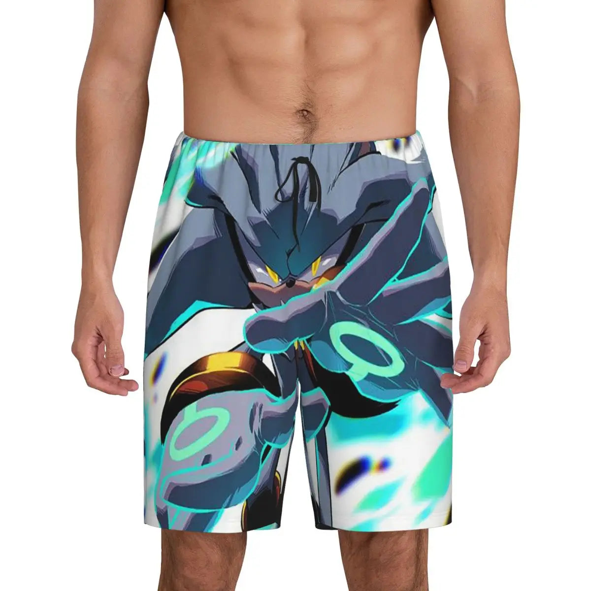 Pantalones cortos de pijama personalizados de Sonic the Hedgehog para hombre, para dormir y estar por casa