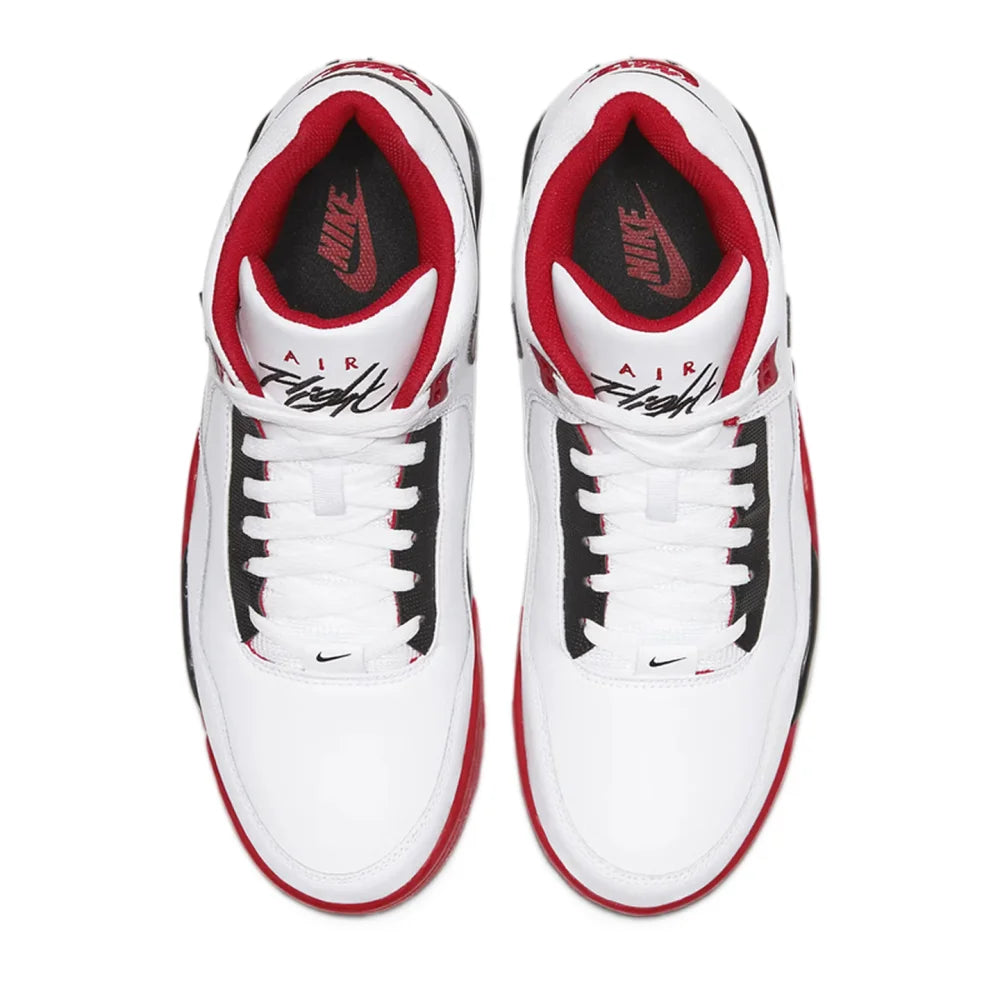 Nike Flight Legacy Classic Style Mid-Top Retro -koripallokengät, unisex, punainen/valkoinen, BQ4212-100