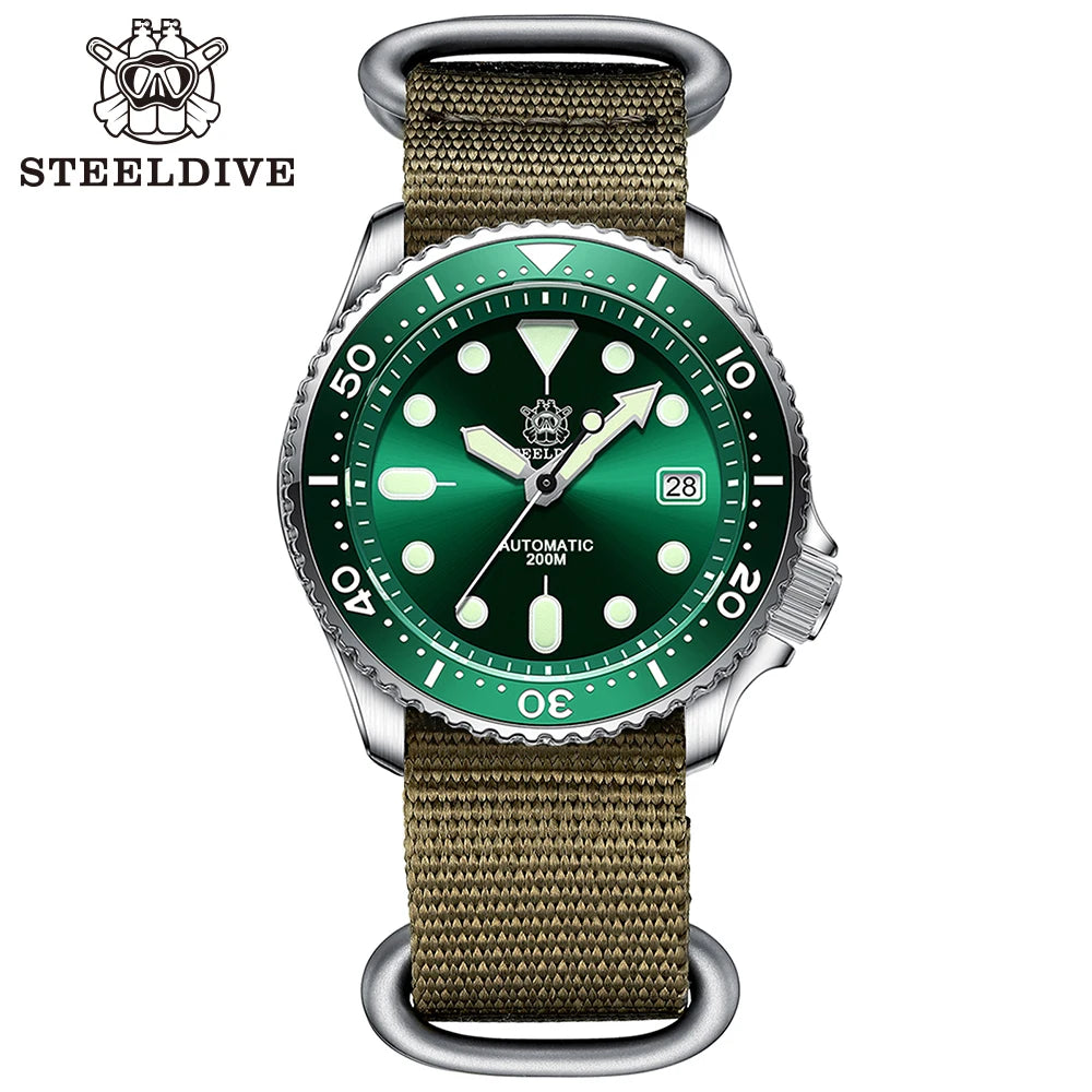 STEELDIVE SD1973 Men's Dive Watch NH35 Automatic Mechanical Men's Watch Luminous Ceramic Bezel Diver Watch Men Watches Sapphire