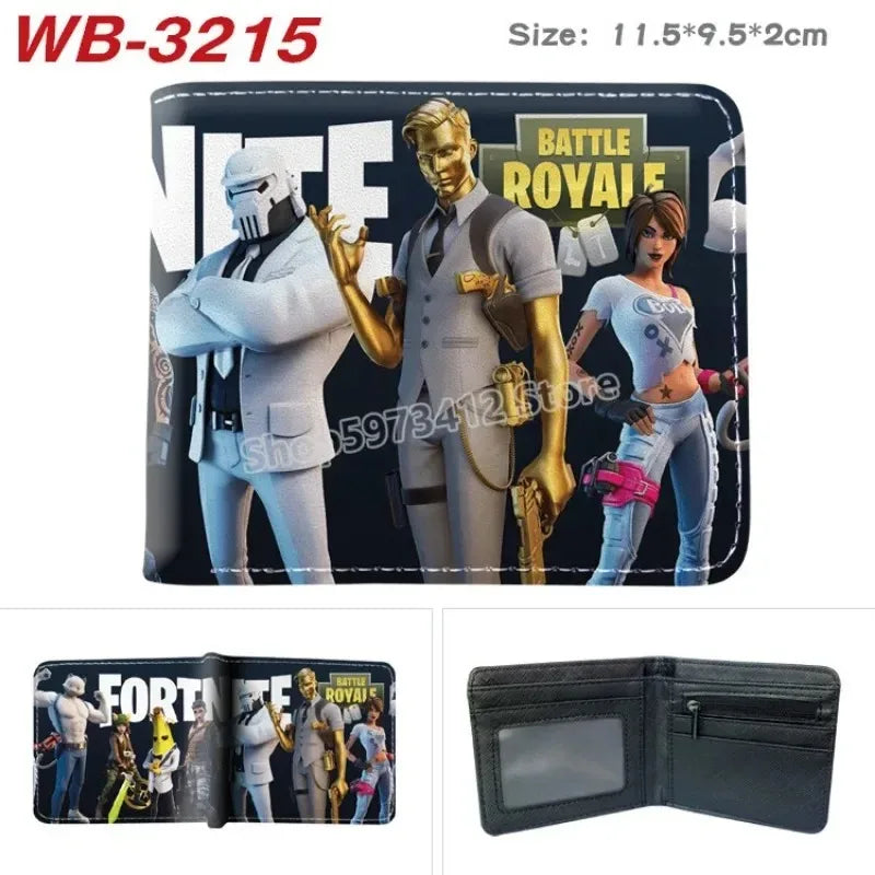 Fortress Night Wallets Boy Girl Anime Fortnites Wallet Cartoon Card Holder Bag Leather Short Purse Fashion Fold Purses Kids Gift