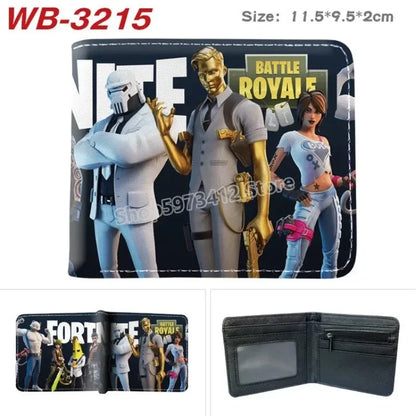 Fortress Night Wallets Boy Girl Anime Fortnites Wallet Cartoon Card Holder Bag Leather Short Purse Fashion Fold Purses Kids Gift