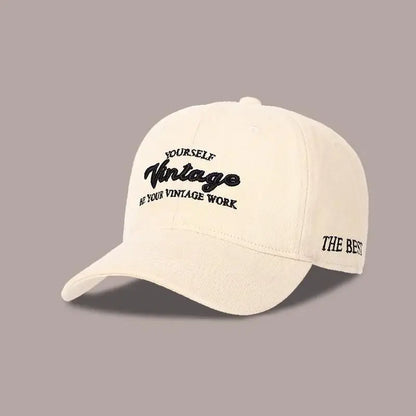 Baseball Caps Women Embroidered Letter Snapback Hats For Women Men Vintage Wide Brim Deep Top Sunscreen Sunshade Bone Cap