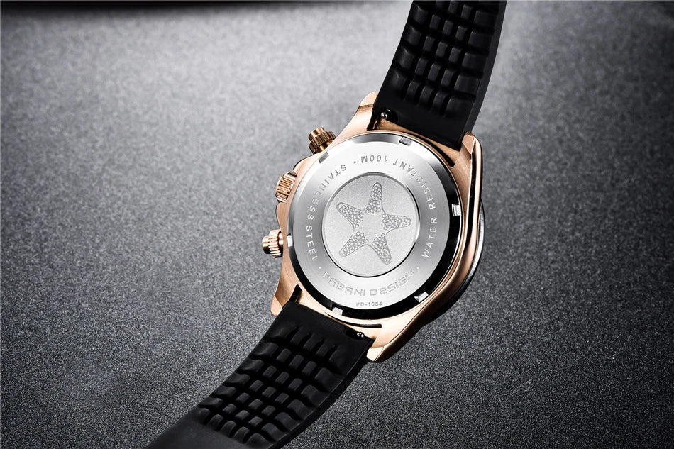 PAGANI DESIGN V2 40MM Meteorite Dial Men Quartz Watches Sapphire Retro Chronograph Waterproof Watch For Men