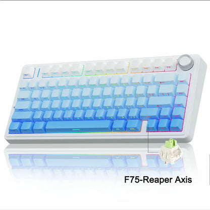 AULA F75 2.4G Wireless/Bluetooth/Wired Gaming Mechanical Keyboard RGB Customized 75% Layout OEM Profile Gasket PC Game Keyboard