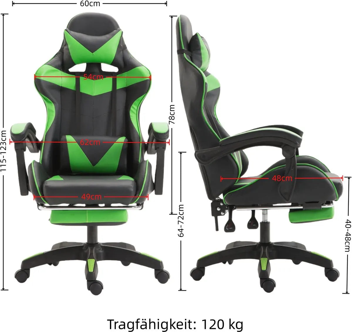 Gaming chair Gaming armchair Height Adjustable Office Chair with Adjustable Recumbent Function with Cat Ears and Pillows