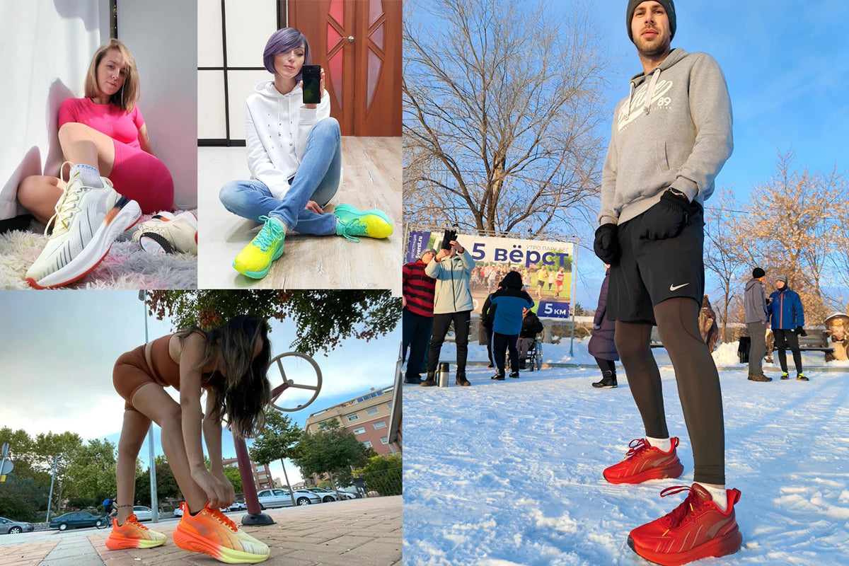 ONEMIX Nové běžecké boty s vrchním polstrováním pro muže – sportovní tréninkové boty pro outdoorové aktivity – protiskluzové a odolné tenisky pro muže