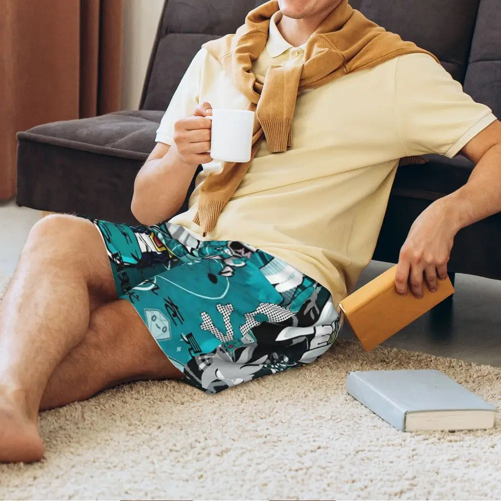 Pantalones cortos de pijama personalizados de Sonic the Hedgehog para hombre, para dormir y estar por casa