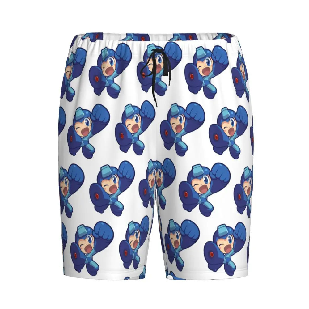Pantalones cortos de pijama personalizados de Mega Man, para hombre, ropa de dormir, pantalones cortos de estar por casa, pantalones para dormir